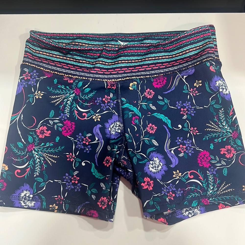 Athletic shorts, floral navy pattern